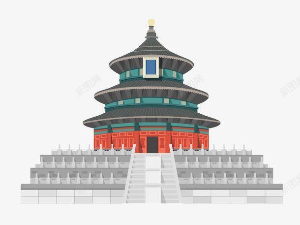 北京天坛手绘插画页面网页平面电商创意素材